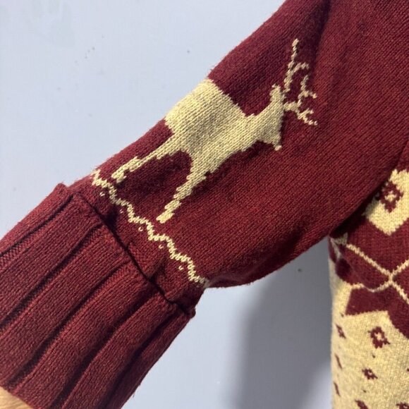 Woolrich Christmas Cardigan zip Sweater Size Medium ruby red - Picture 3 of 7